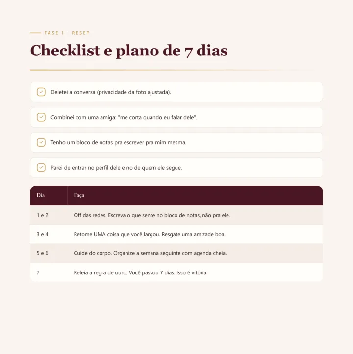 Checklist e plano de 7 dias do Manual