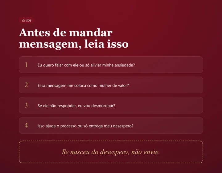 Página SOS do Manual: antes de mandar mensagem, leia isso. Quatro perguntas.